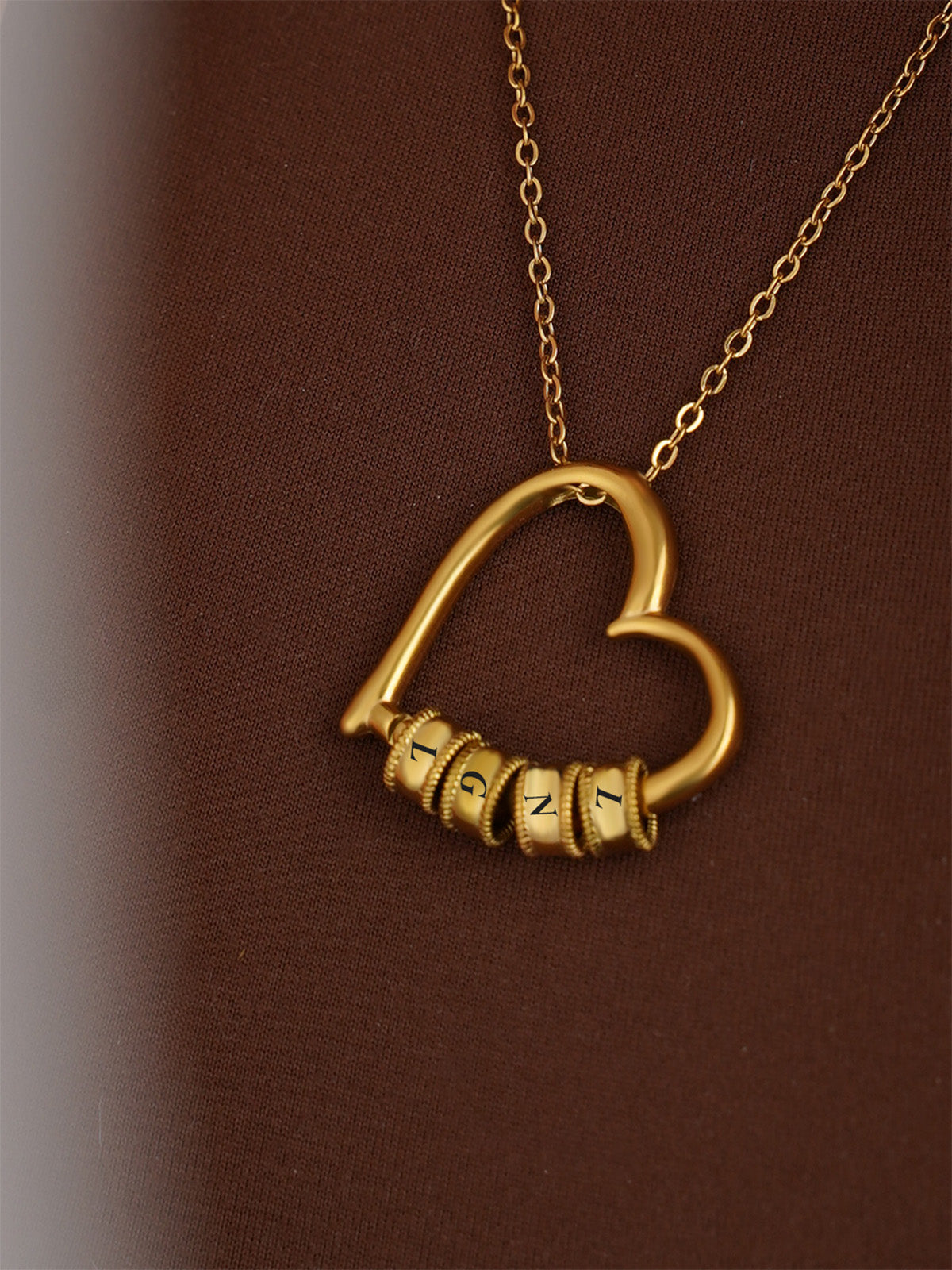 Collana Cuore Lucchetto con Charm ✦ Le iniziali del tuo Cuore