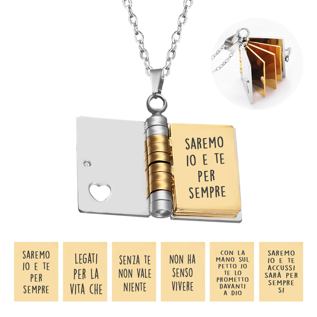 Collar Libro con Dedicatoria ✨ Para Siempre Sí