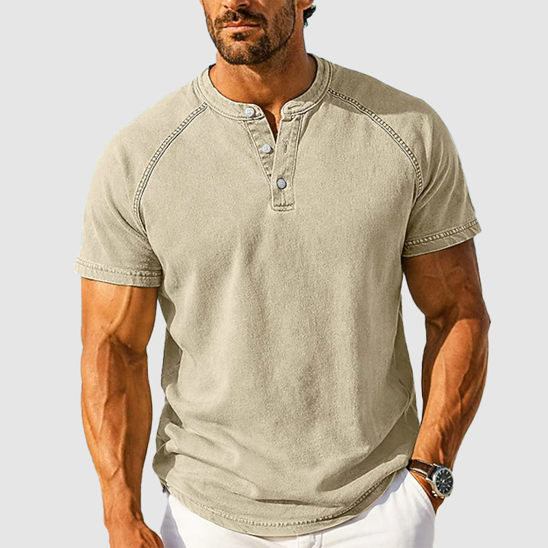 Carlos | Camiseta de Algodón Henley