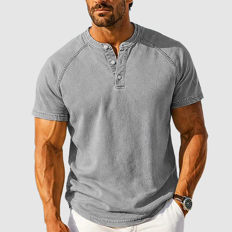 Carlos | Camiseta de Algodón Henley