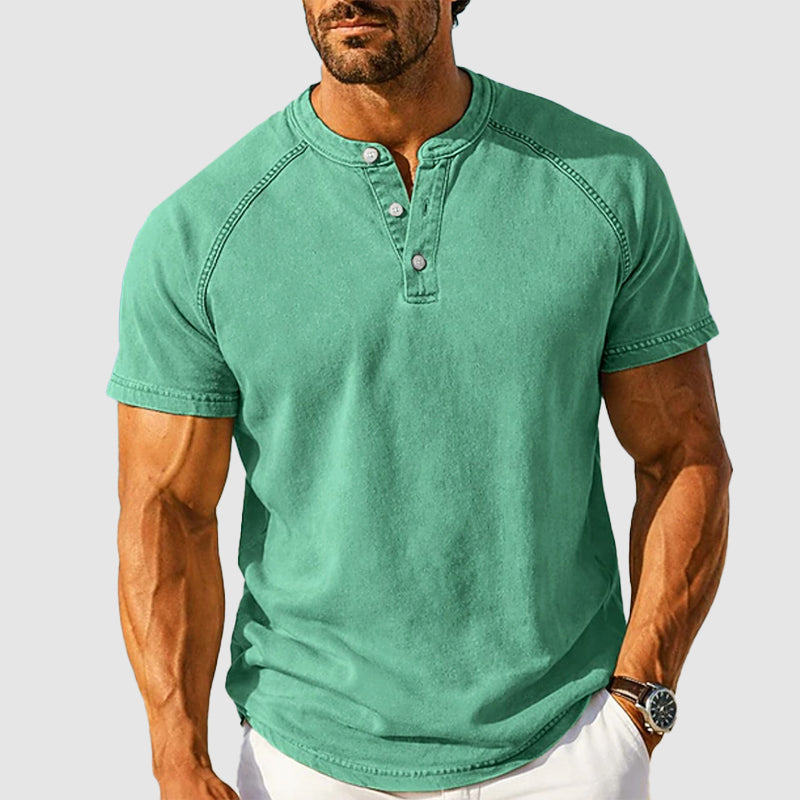 Carlos | Camiseta de Algodón Henley