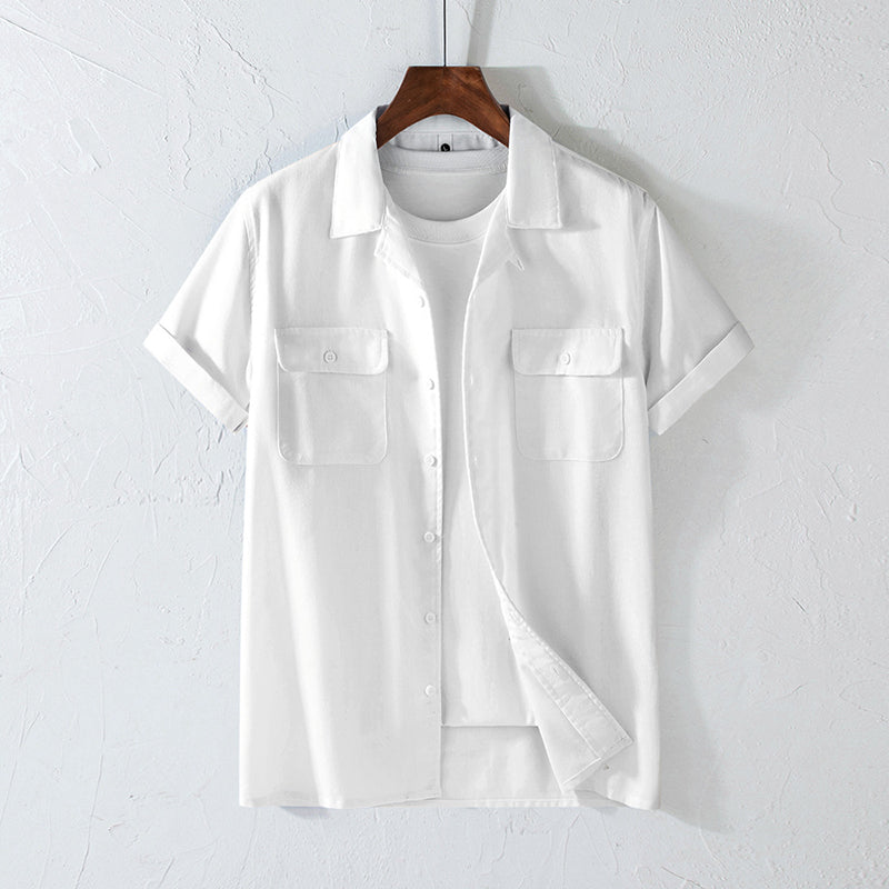 Carlos | Camisa de Lino con Cuello Cubano