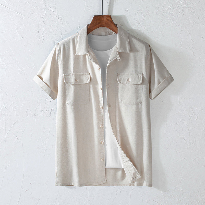 Carlos | Camisa de Lino con Cuello Cubano