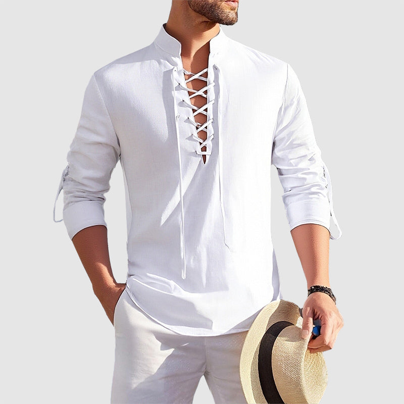 Carlos | Camisa de Algodón con Cordones
