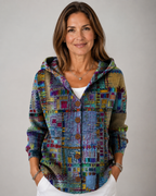 Isadora - Chaleco con Capucha Estampado Patchwork