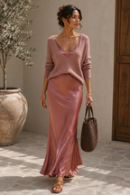 Alma | Vestido de Satén Elegante con Jersey