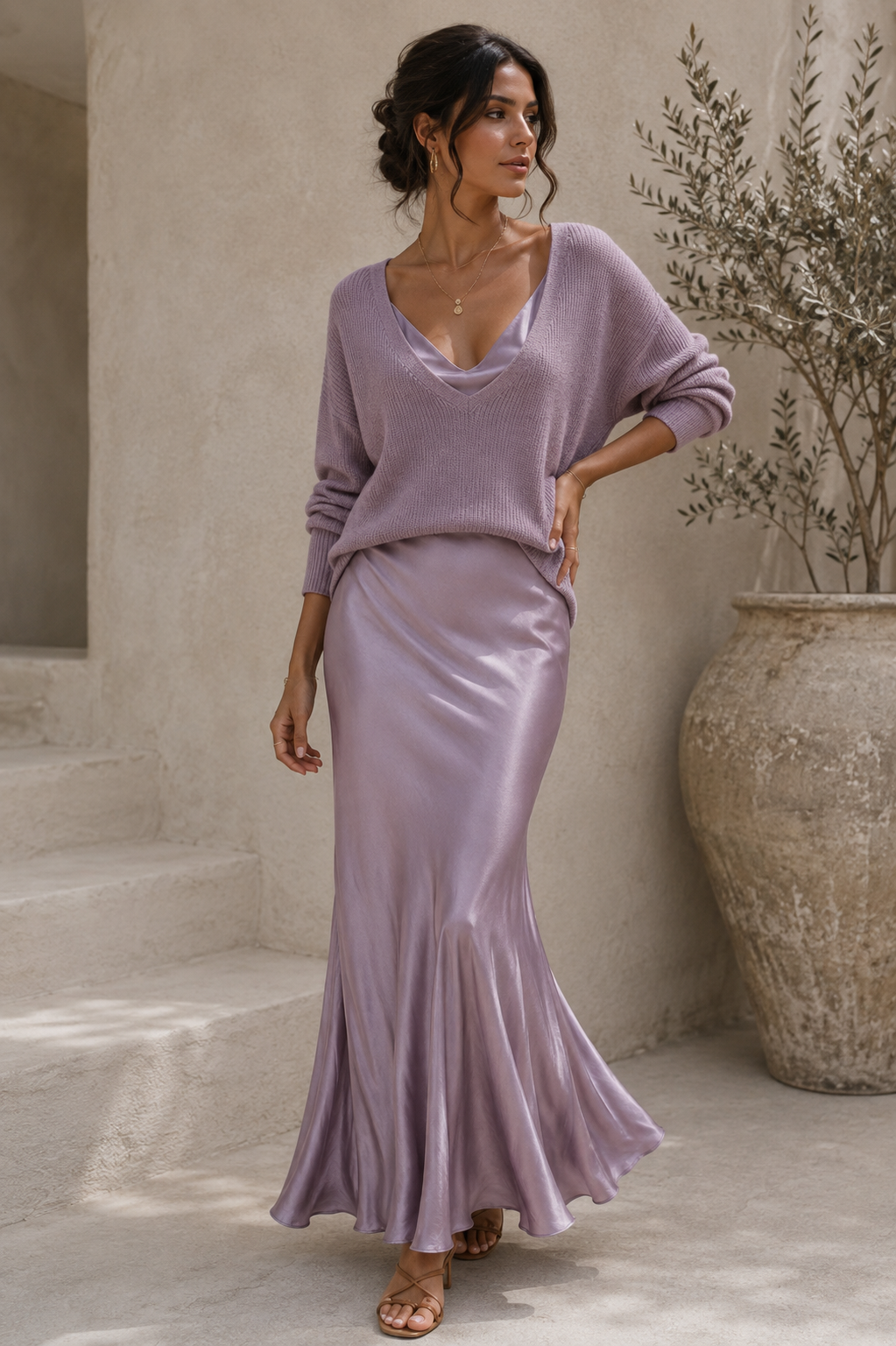 Alma | Vestido de Satén Elegante con Jersey