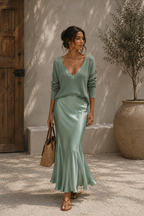 Alma | Vestido de Satén Elegante con Jersey