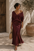 Alma | Vestido de Satén Elegante con Jersey