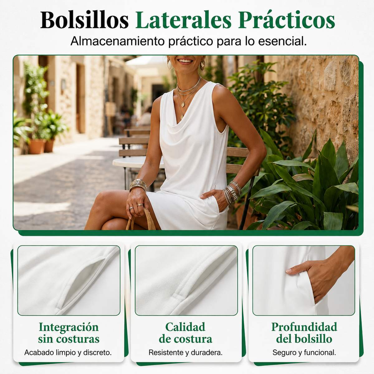 Elegante Vestido Talavera Fit con Escote Cowl
