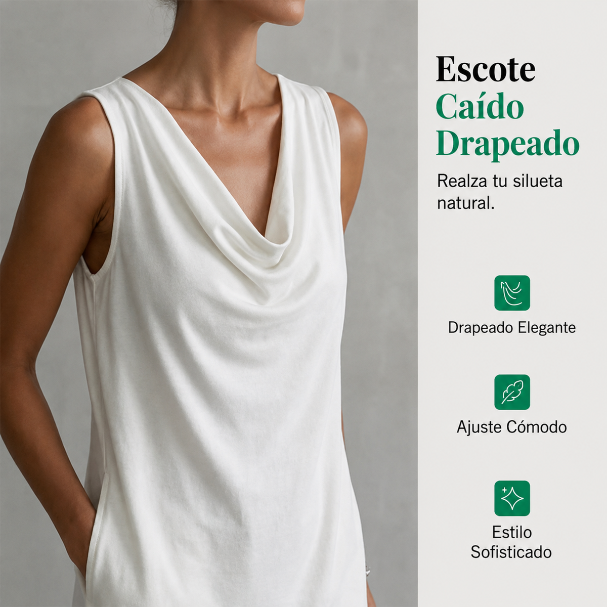 Elegante Vestido Talavera Fit con Escote Cowl