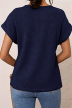 Ariana - Blusa con Cuello Redondo y Ribete de Encaje