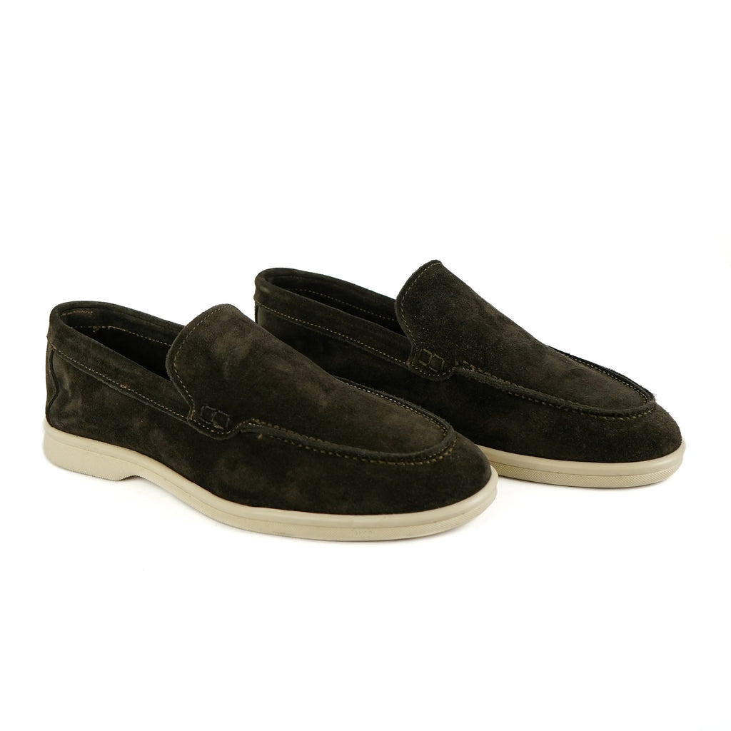 Mocasines Portofino en Ante Verde Oscuro