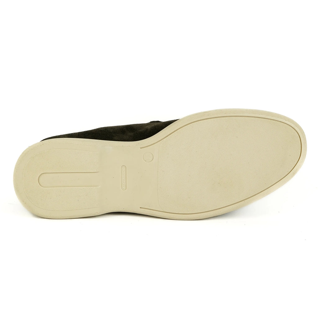 Mocasines Portofino en Ante Verde Oscuro