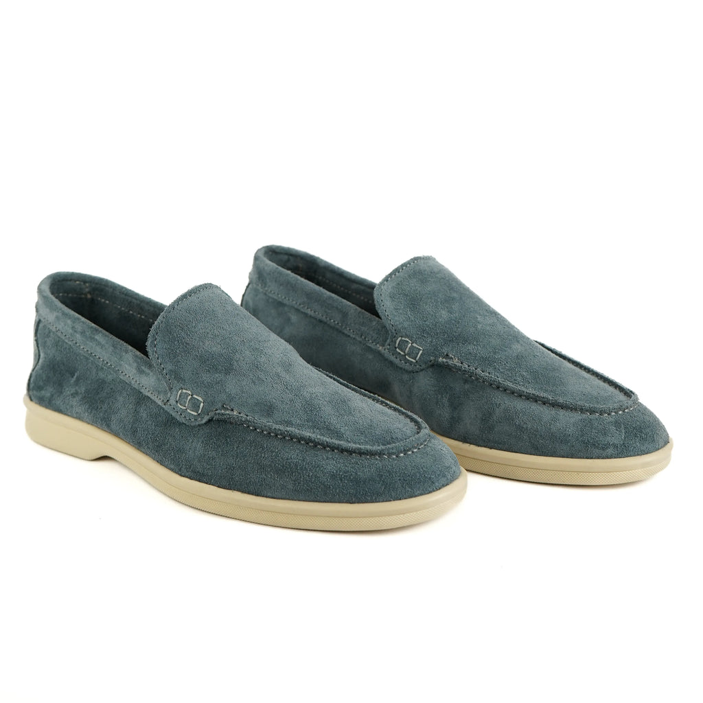 Mocasines Portofino en Ante Azul Celeste