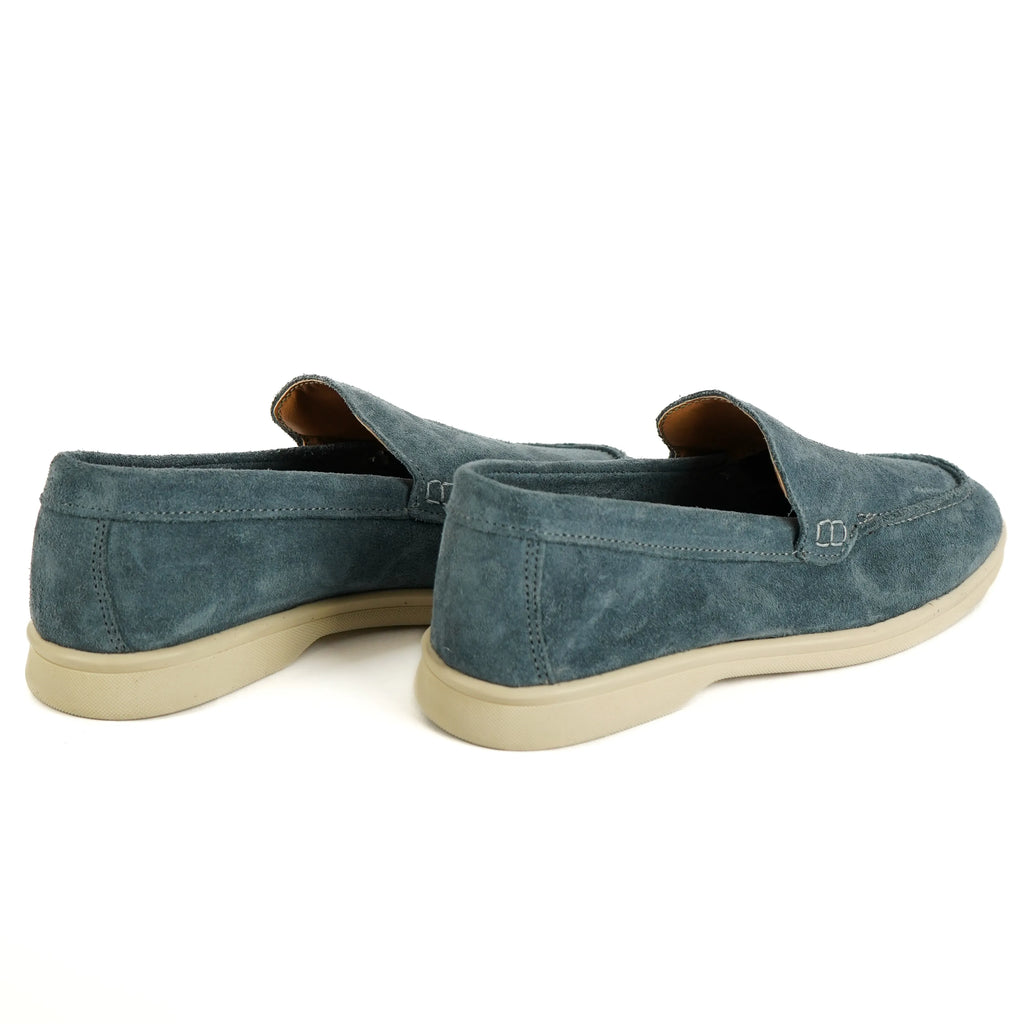 Mocasines Portofino en Ante Azul Celeste