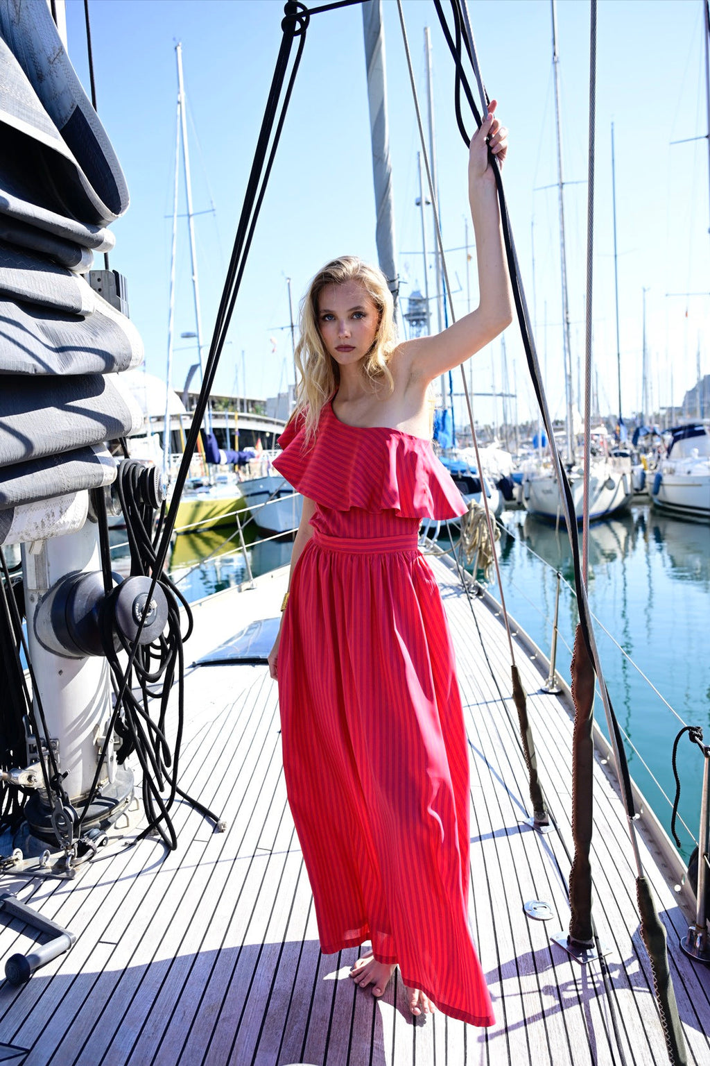 FALDA CELINE RED STRIPES