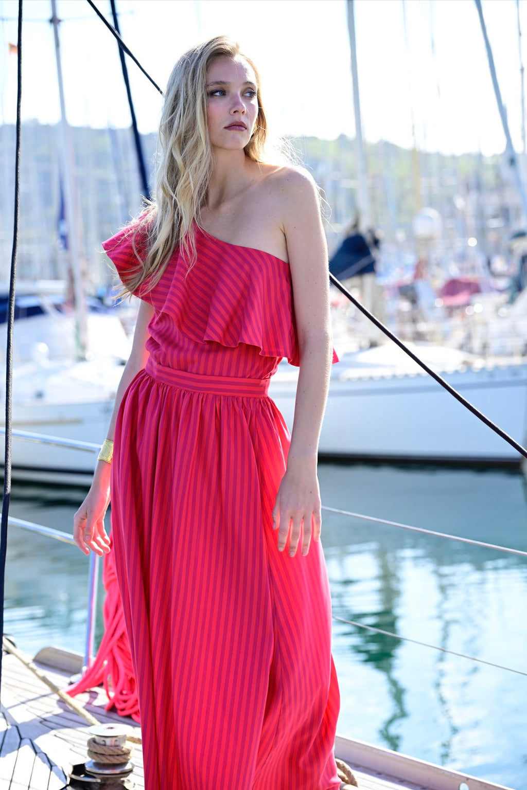 FALDA CELINE RED STRIPES
