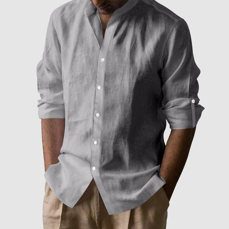Franco | Camisa de Algodón con Cuello Mao
