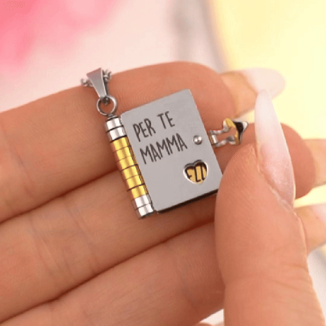 Collar Libro con Dedicatoria ✨ Para Ti Mamá