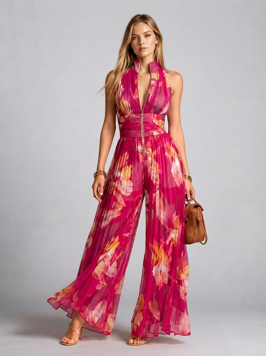 Leila | Mono Floral Fucsia