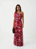 Vestido Maxi Tie-Dye de Un Hombro Elara