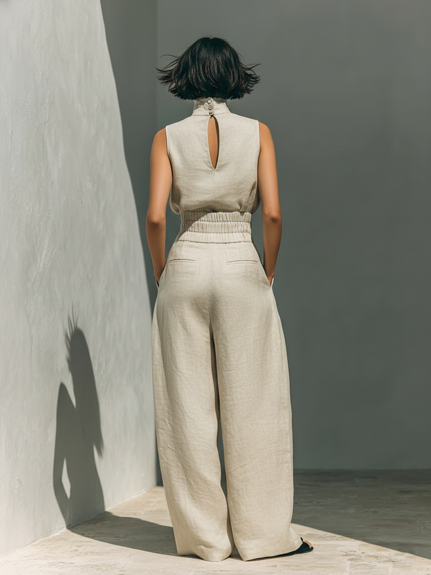 Conjunto verano Lino Pantalon Ancho