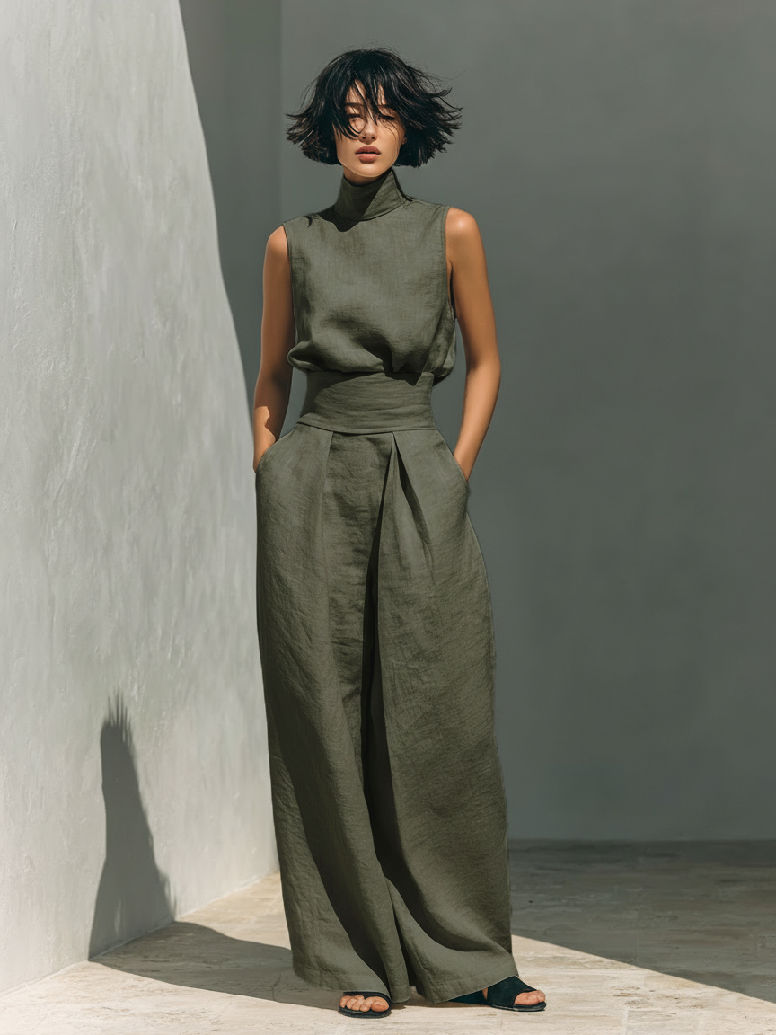 Conjunto verano Lino Pantalon Ancho