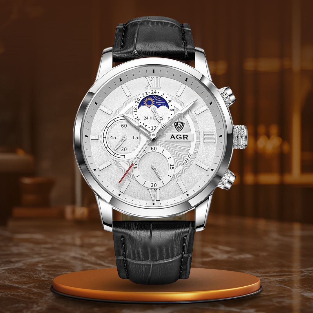 Reloj de Cuarzo con Correa de Cuero de Lujo™ - Olsen & Olsen