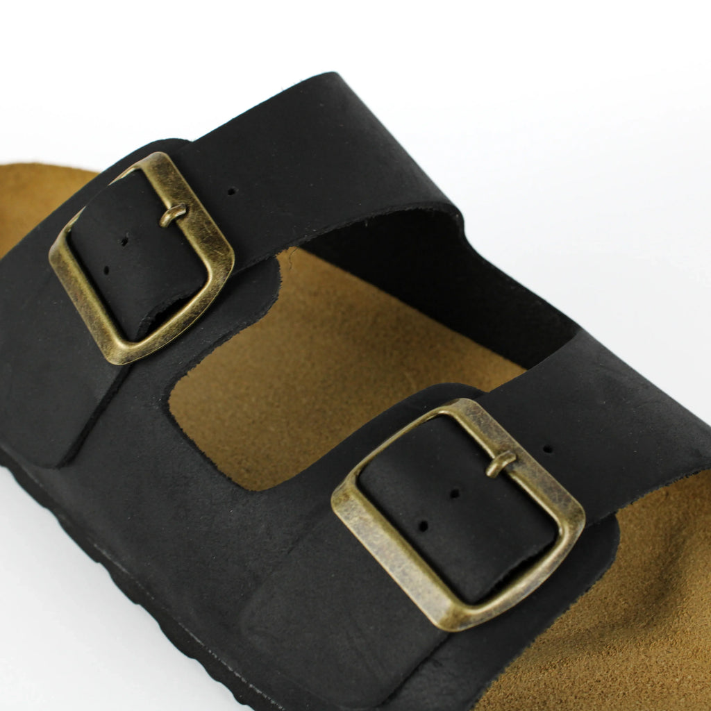 Sandalias Positano en Piel Auténtica Negra