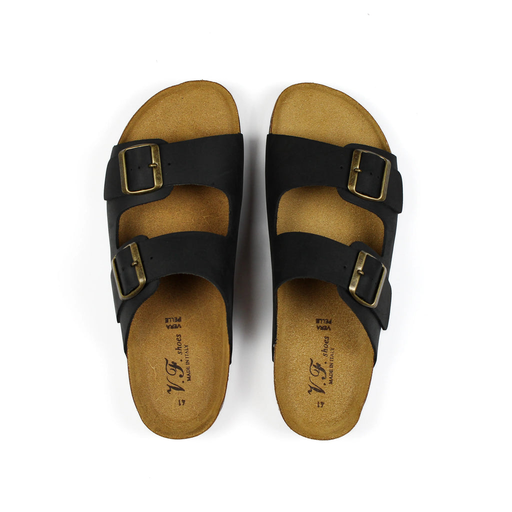 Sandalias Positano en Piel Auténtica Negra
