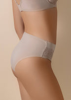 Braga de talle alto con tejido suave y encaje floral frontal - mod. Braga Mara