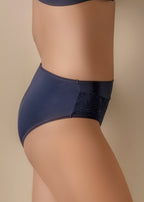 Braga de talle alto con tejido suave y encaje floral frontal - mod. Braga Mara