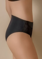 Braga de talle alto con tejido suave y encaje floral frontal - mod. Braga Mara