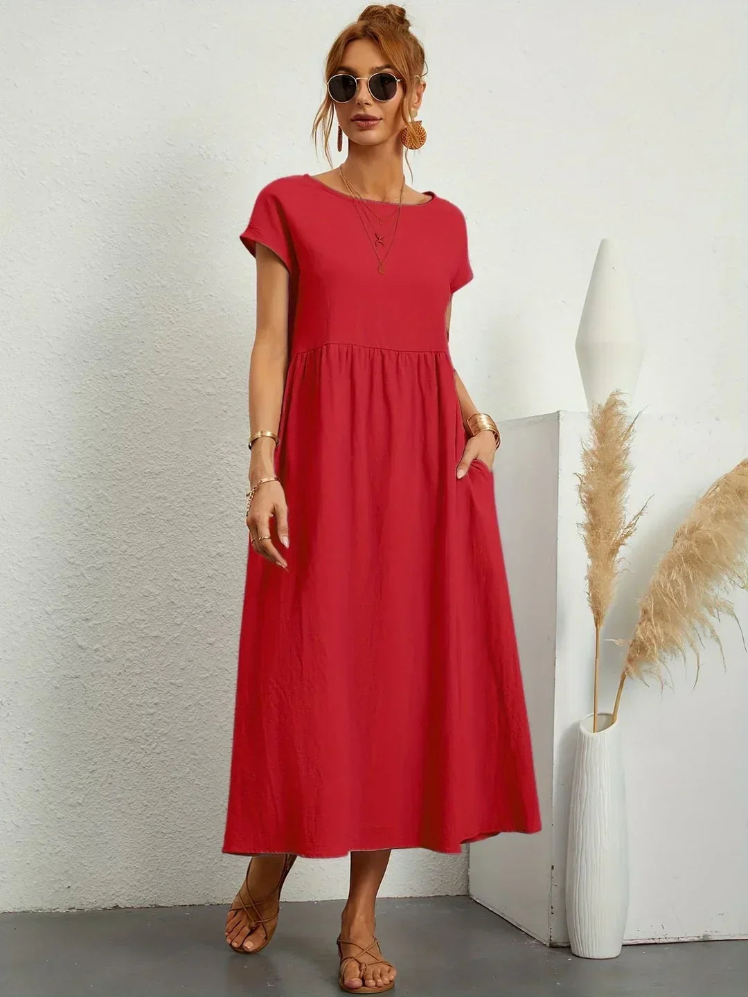 Villajoyosa™ | Vestido midi fluido elegancia atemporal