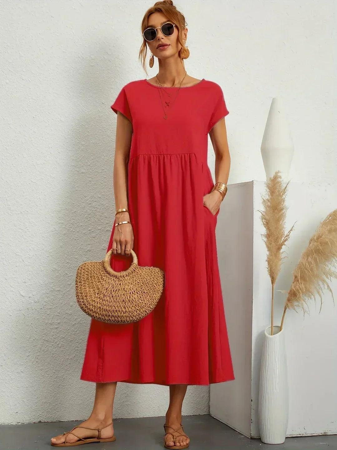Villajoyosa™ | Vestido midi fluido elegancia atemporal