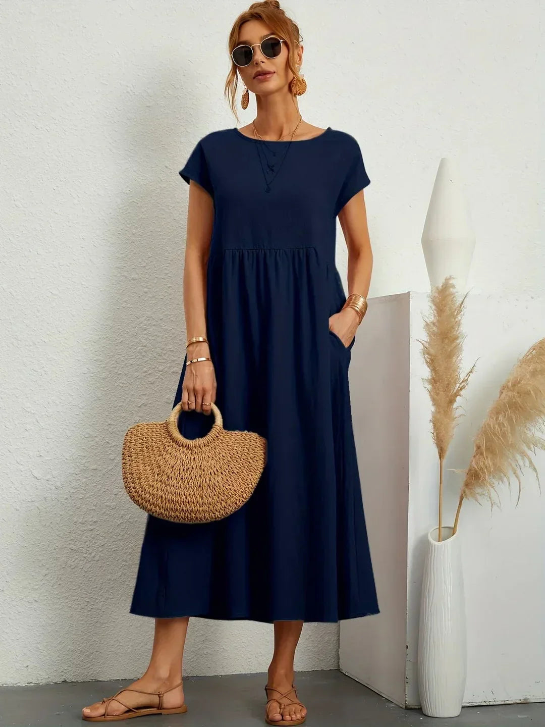 Villajoyosa™ | Vestido midi fluido elegancia atemporal
