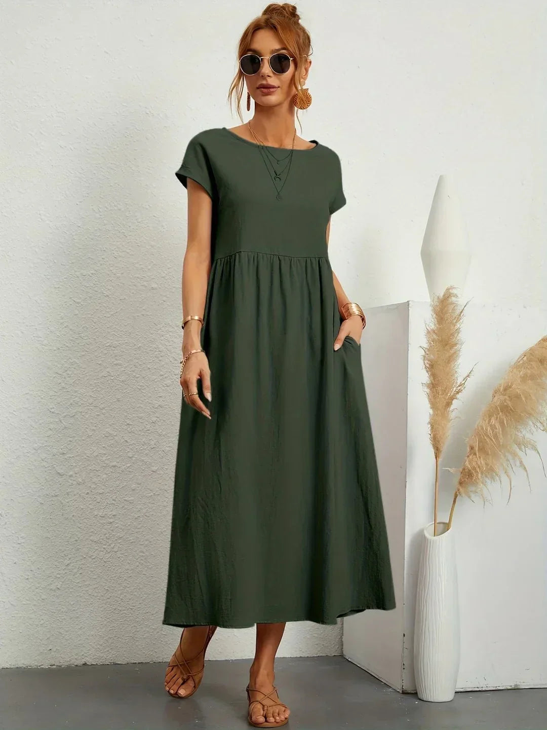 Villajoyosa™ | Vestido midi fluido elegancia atemporal