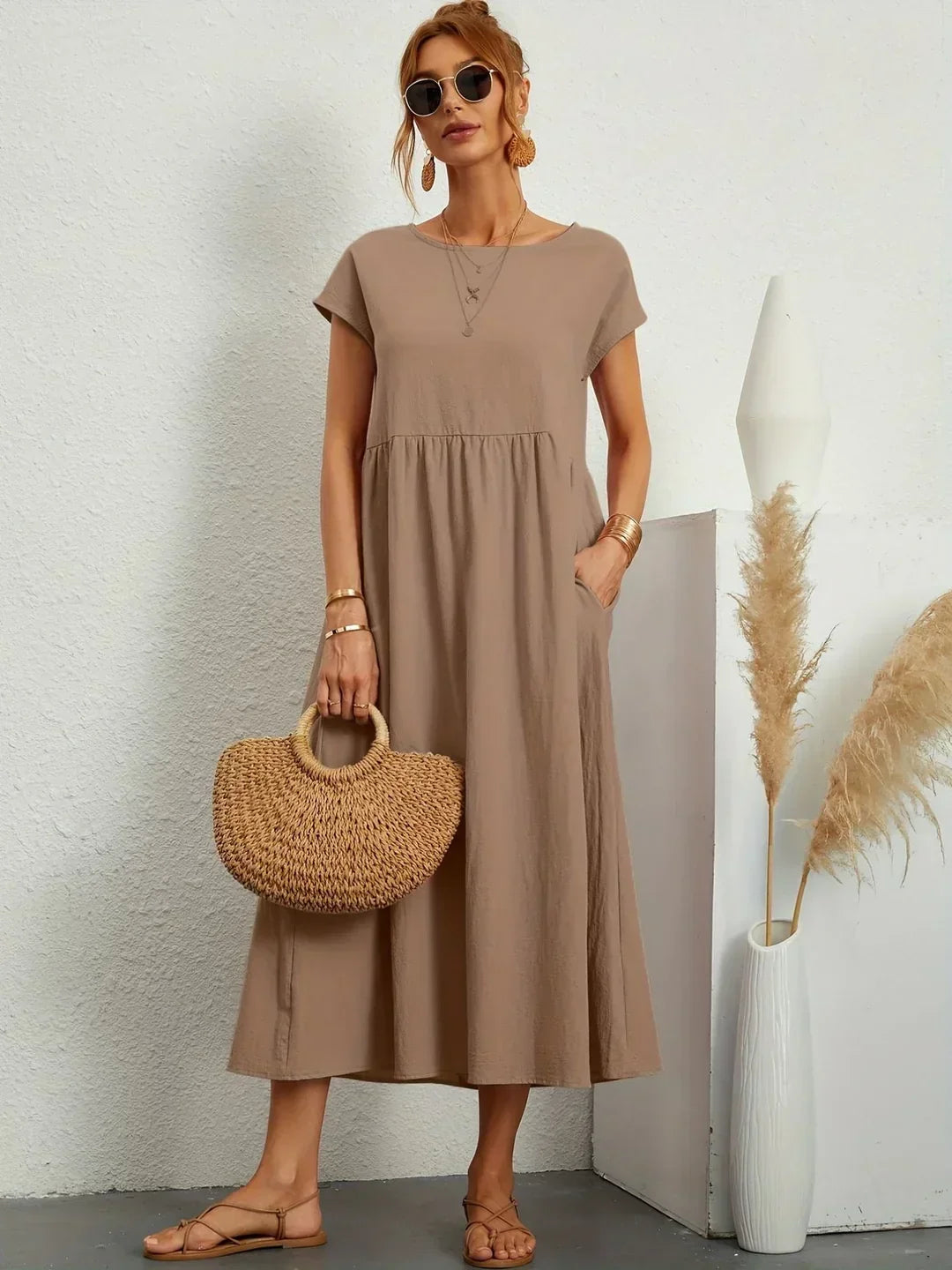 Villajoyosa™ | Vestido midi fluido elegancia atemporal