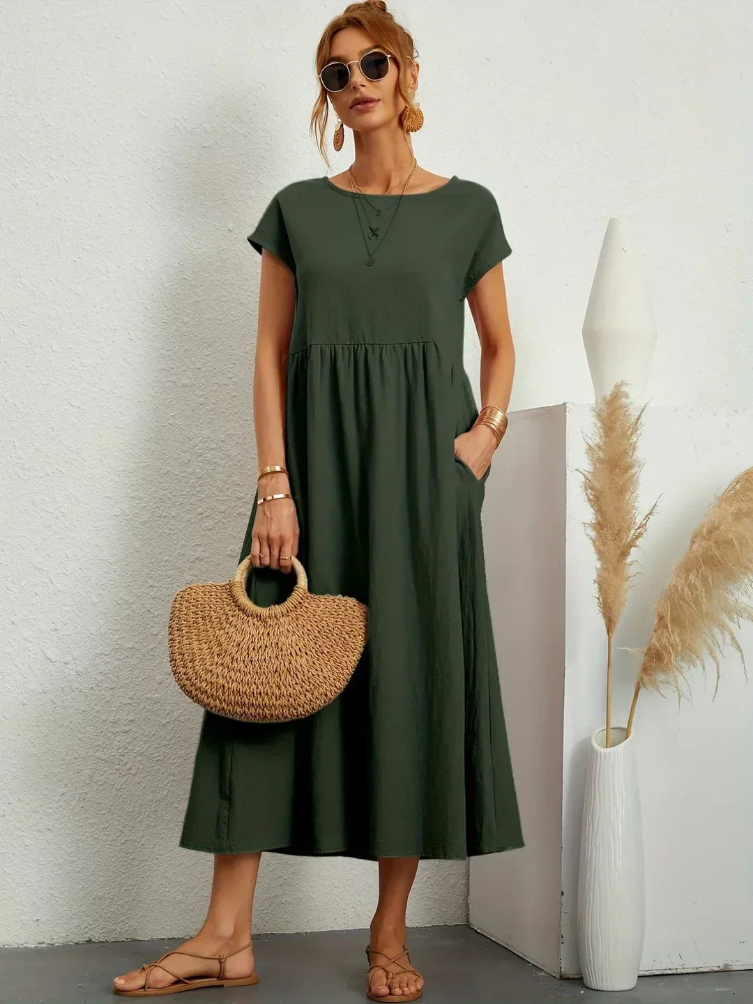 Villajoyosa™ | Vestido midi fluido elegancia atemporal