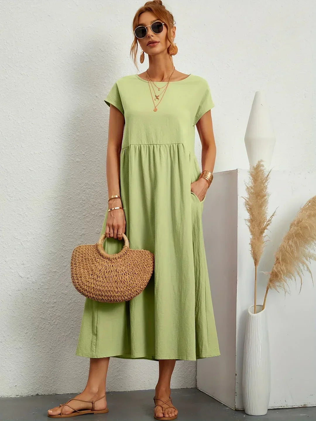 Villajoyosa™ | Vestido midi fluido elegancia atemporal
