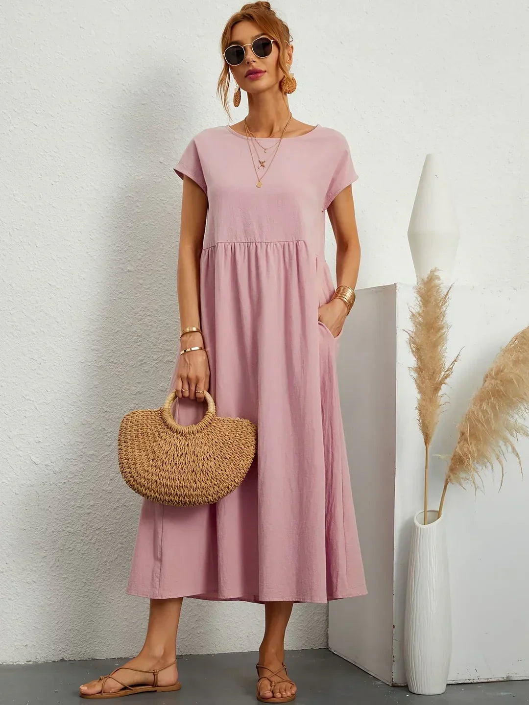 Villajoyosa™ | Vestido midi fluido elegancia atemporal