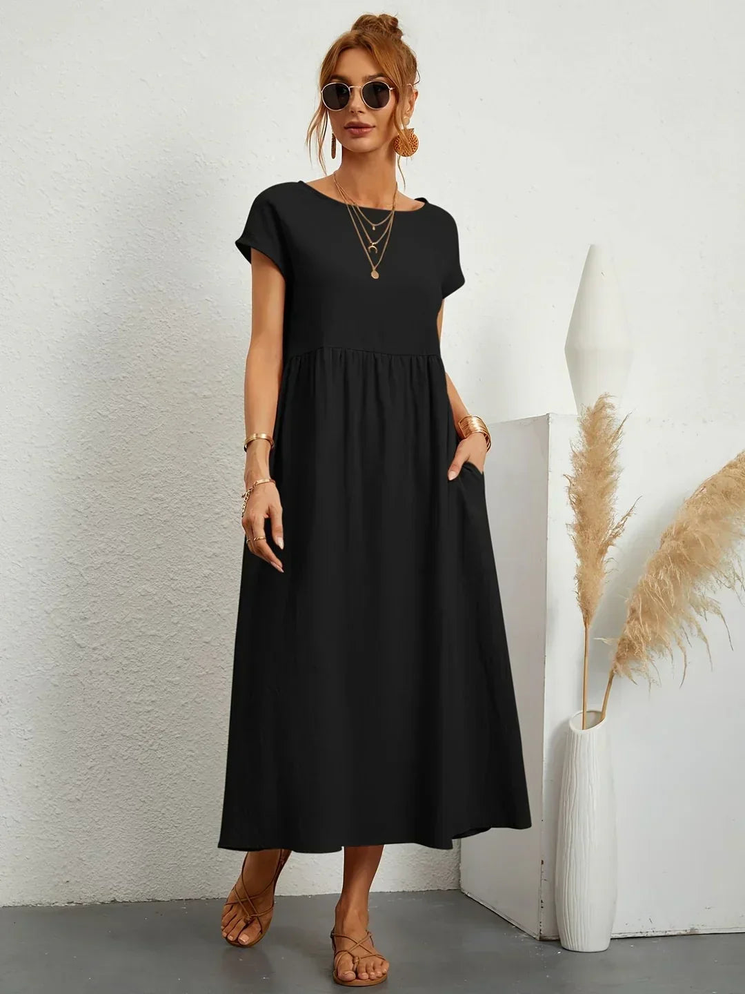 Villajoyosa™ | Vestido midi fluido elegancia atemporal