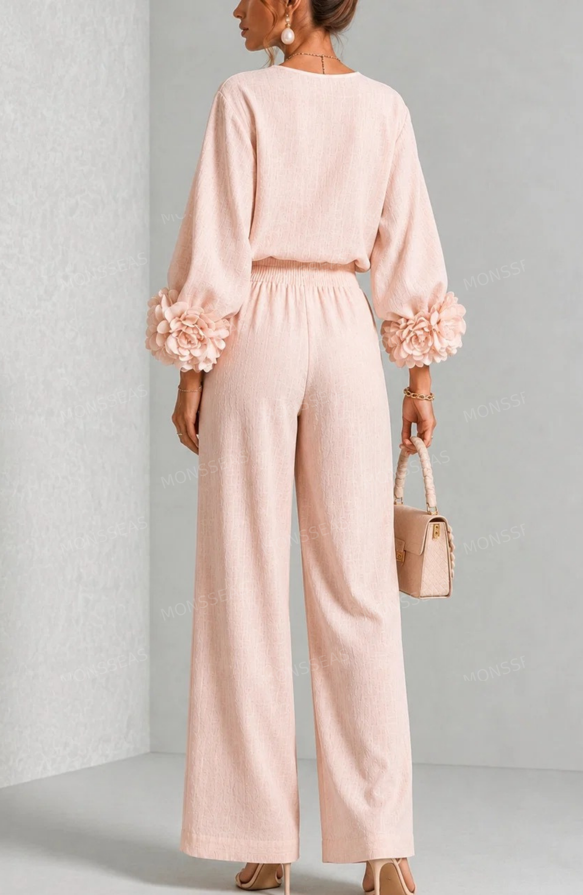 Jazmín | Conjunto de dos piezas fluido de corte holgado y pantalón ancho