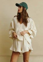 CONJUNTO DE MUSELINA CON VOLANTES LUXE