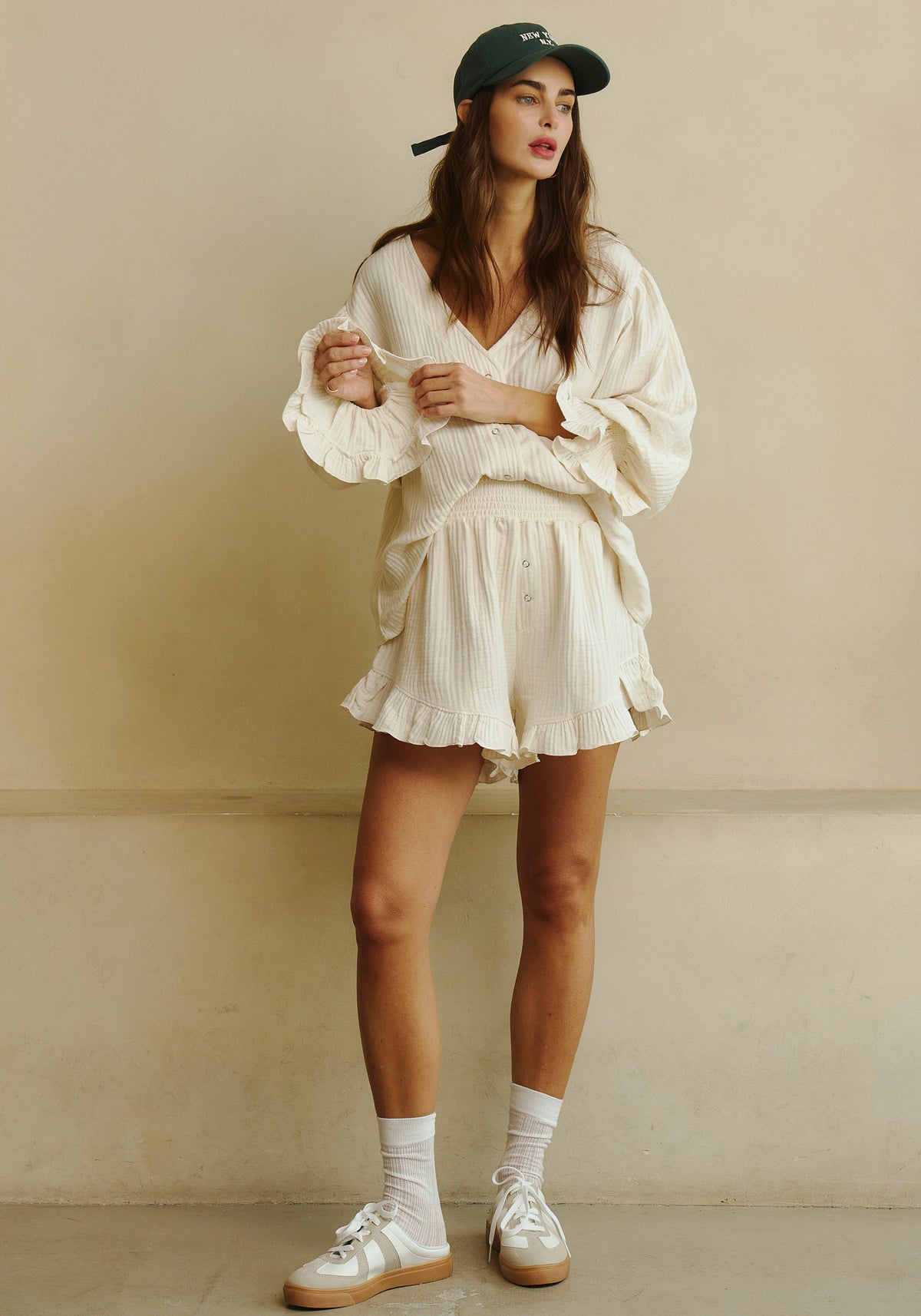 CONJUNTO DE MUSELINA CON VOLANTES LUXE