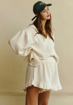 CONJUNTO DE MUSELINA CON VOLANTES LUXE
