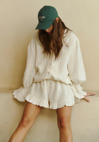 CONJUNTO DE MUSELINA CON VOLANTES LUXE