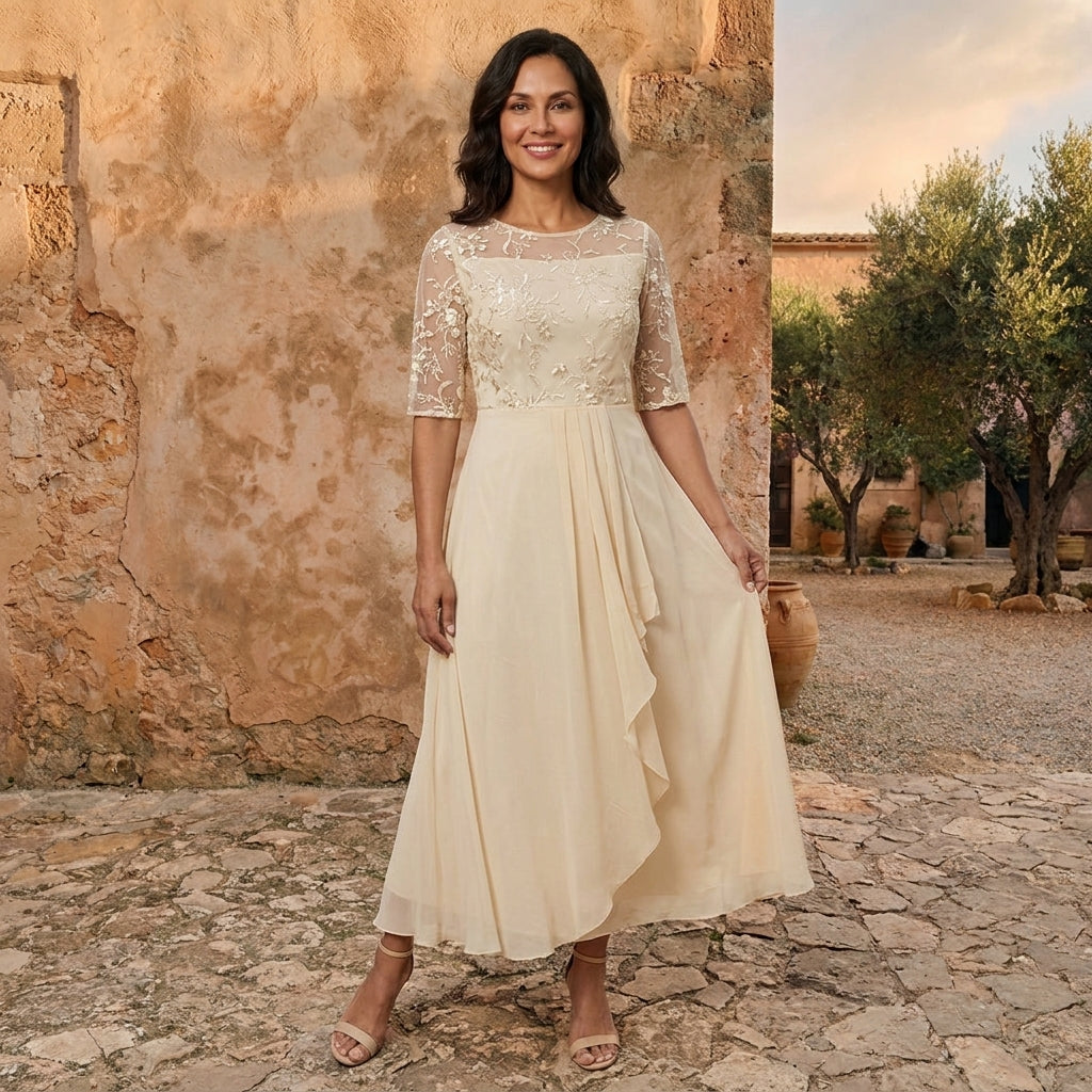 LOLA CASTELL | VESTIDO DE GASA ELEGANTE
