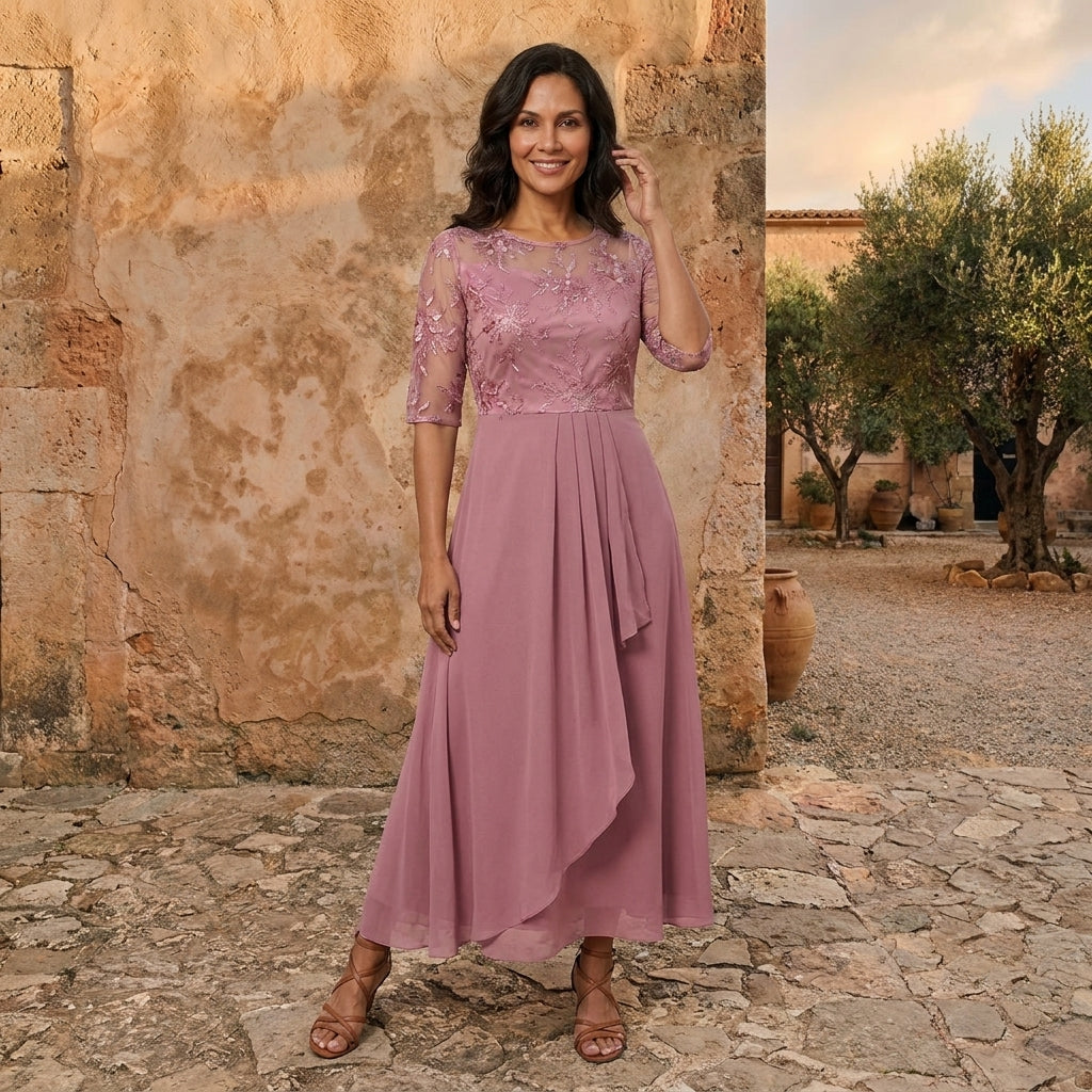 LOLA CASTELL | VESTIDO DE GASA ELEGANTE